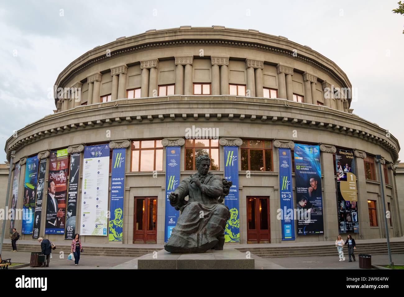Aram Khachaturian Statue outside the Armenian National Opera and Ballet Theatre, Yerevan, Armenia Stock Photo
