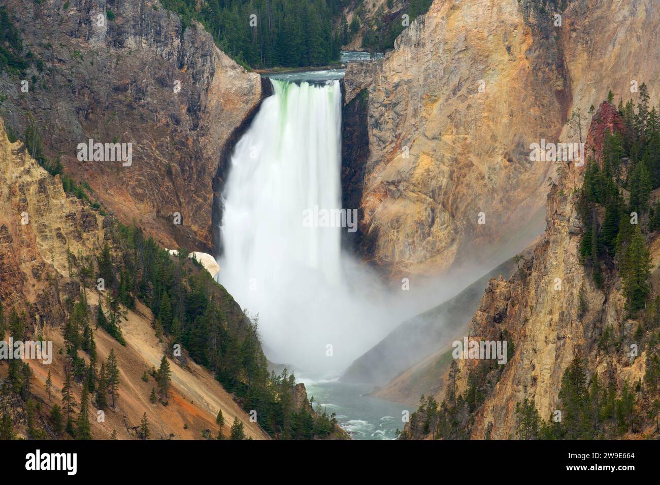 Lower Yellowstone Falls from Artist Point, Yellowstone National Park, Wyoming Stock Photo