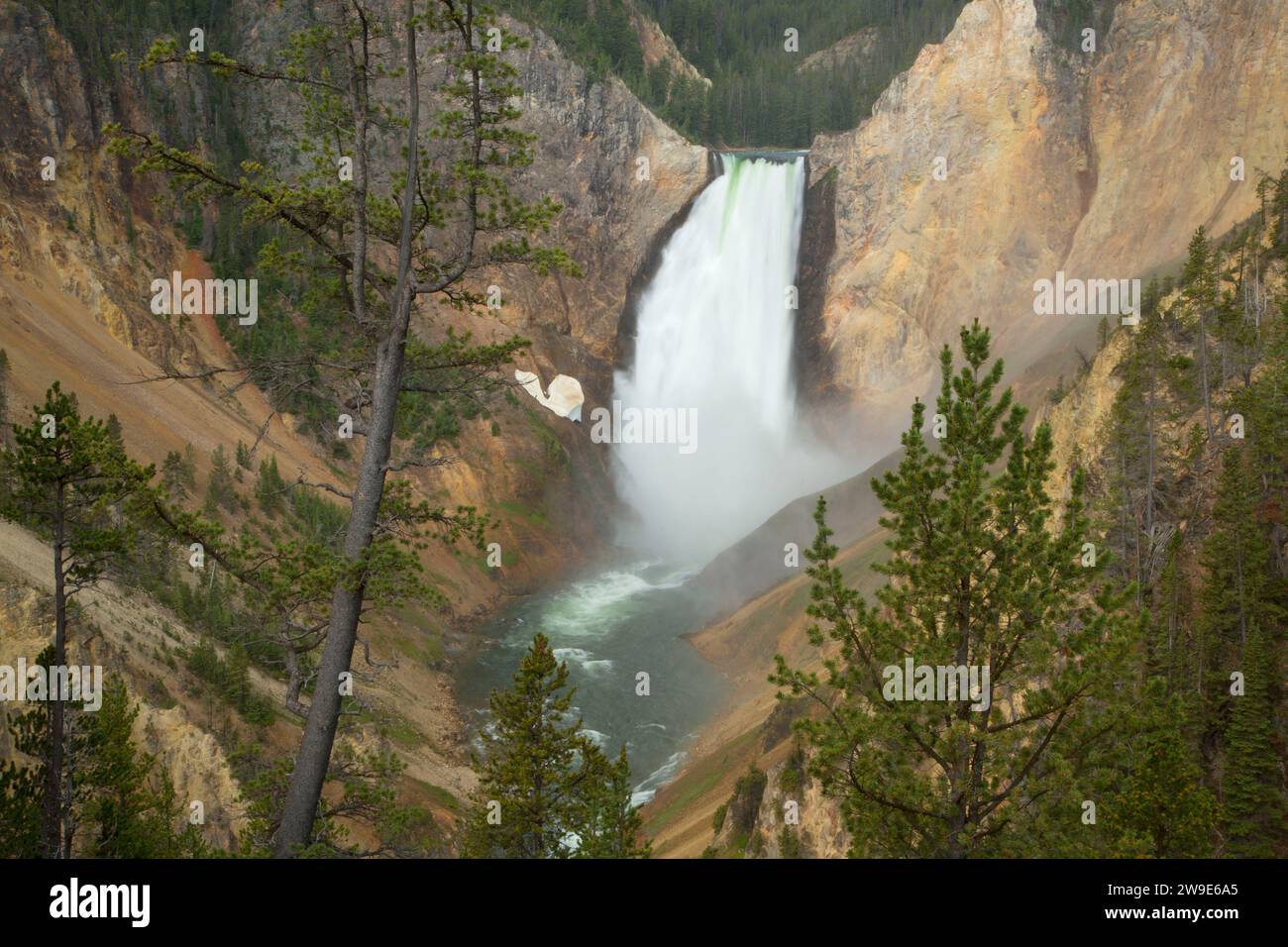 Lower Yellowstone Falls from Red Rock Point, Yellowstone National Park, Wyoming Stock Photo