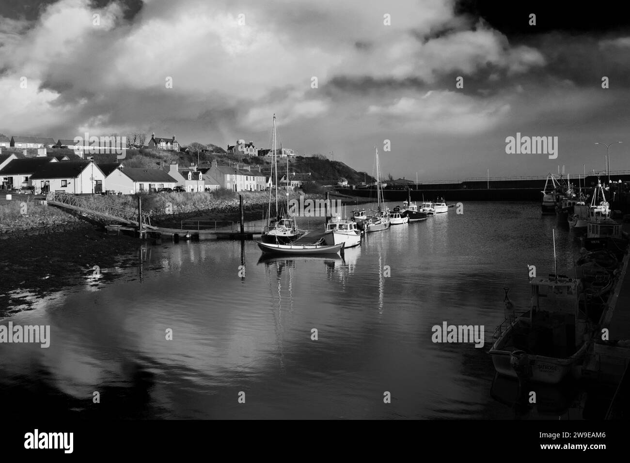 Fishing boats in the Harbour at Helmsdale village, east coast of