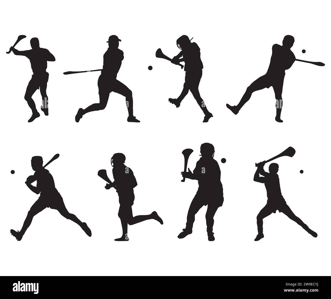 Hurling Vector, Hurling Silhouette, Hurling graphic silhouette, hurling bat, sports camogie