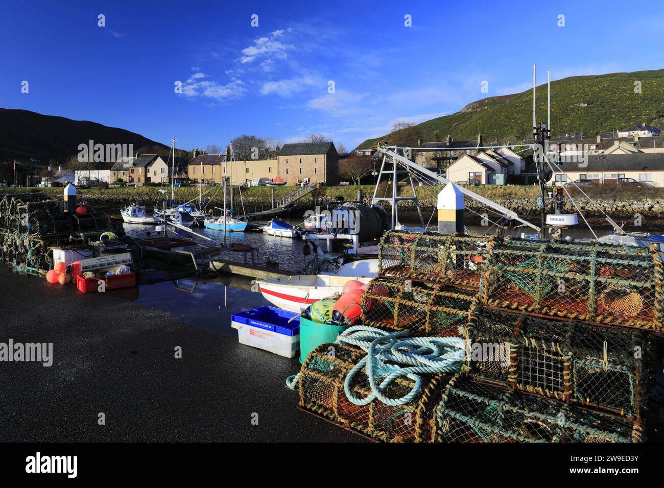 Fishing boats in the Harbour at Helmsdale village, east coast of