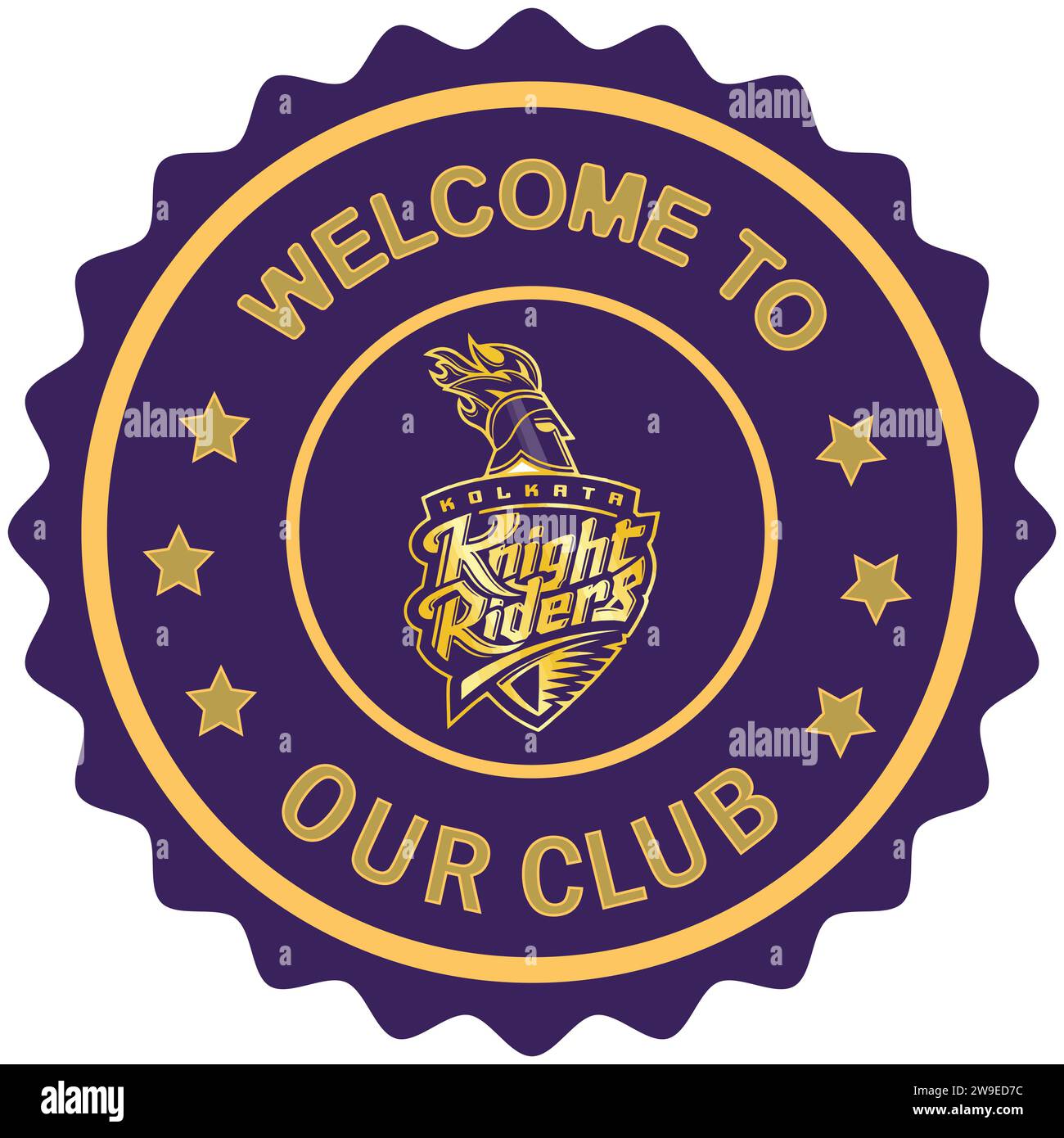 Welcome to Kolkata Knight Riders our club Colorful stamp and seal, Indian professional Cricket club, Vector Illustration Abstract Editable image Stock Vector