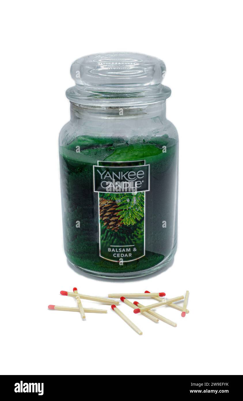 Ocala, FL 112223 yankee candle balsam and cedar scented with red tip