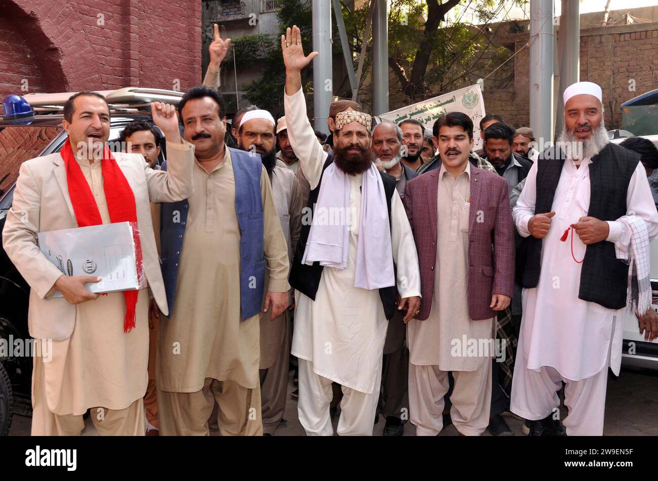 Awami National Party (ANP) Leader, Javed Khan arrived to submit his ...