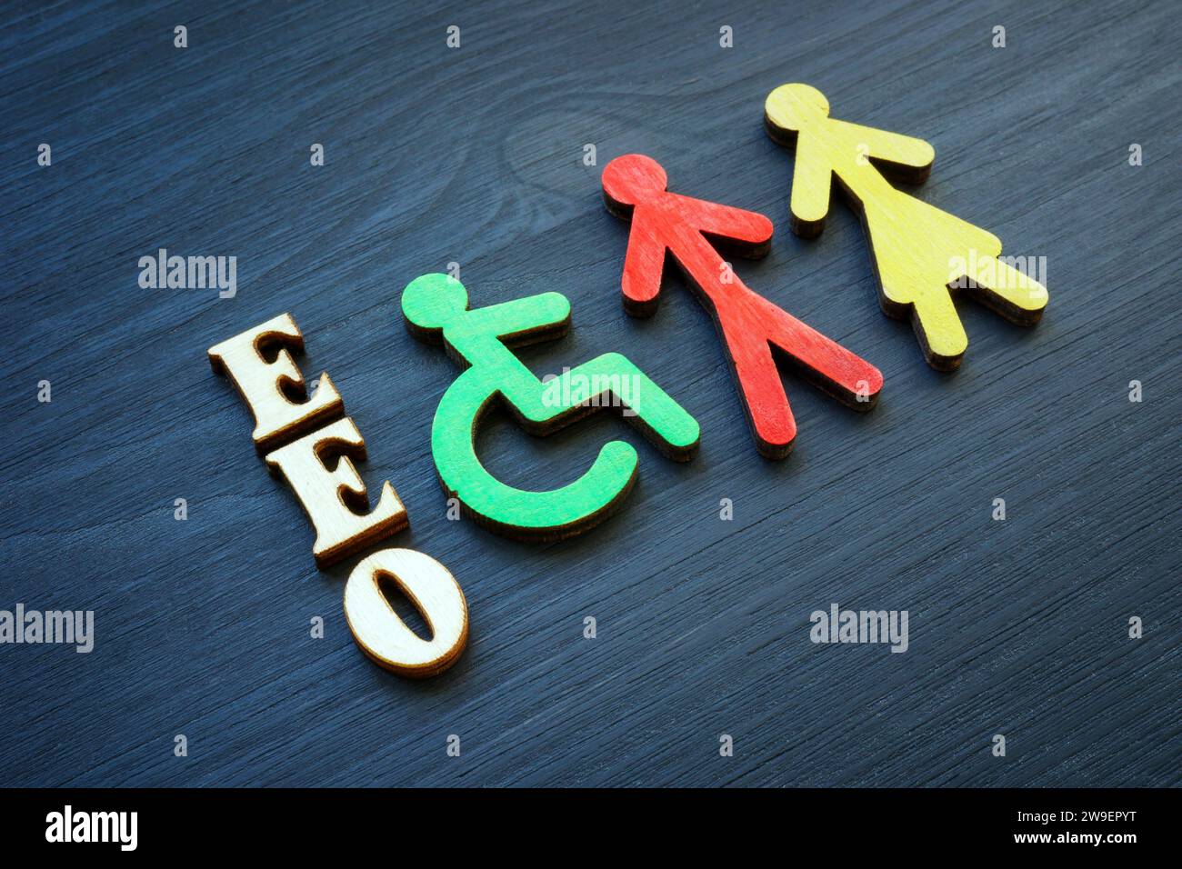 EEO Equal Employment Opportunity abbreviation and figures. Stock Photo