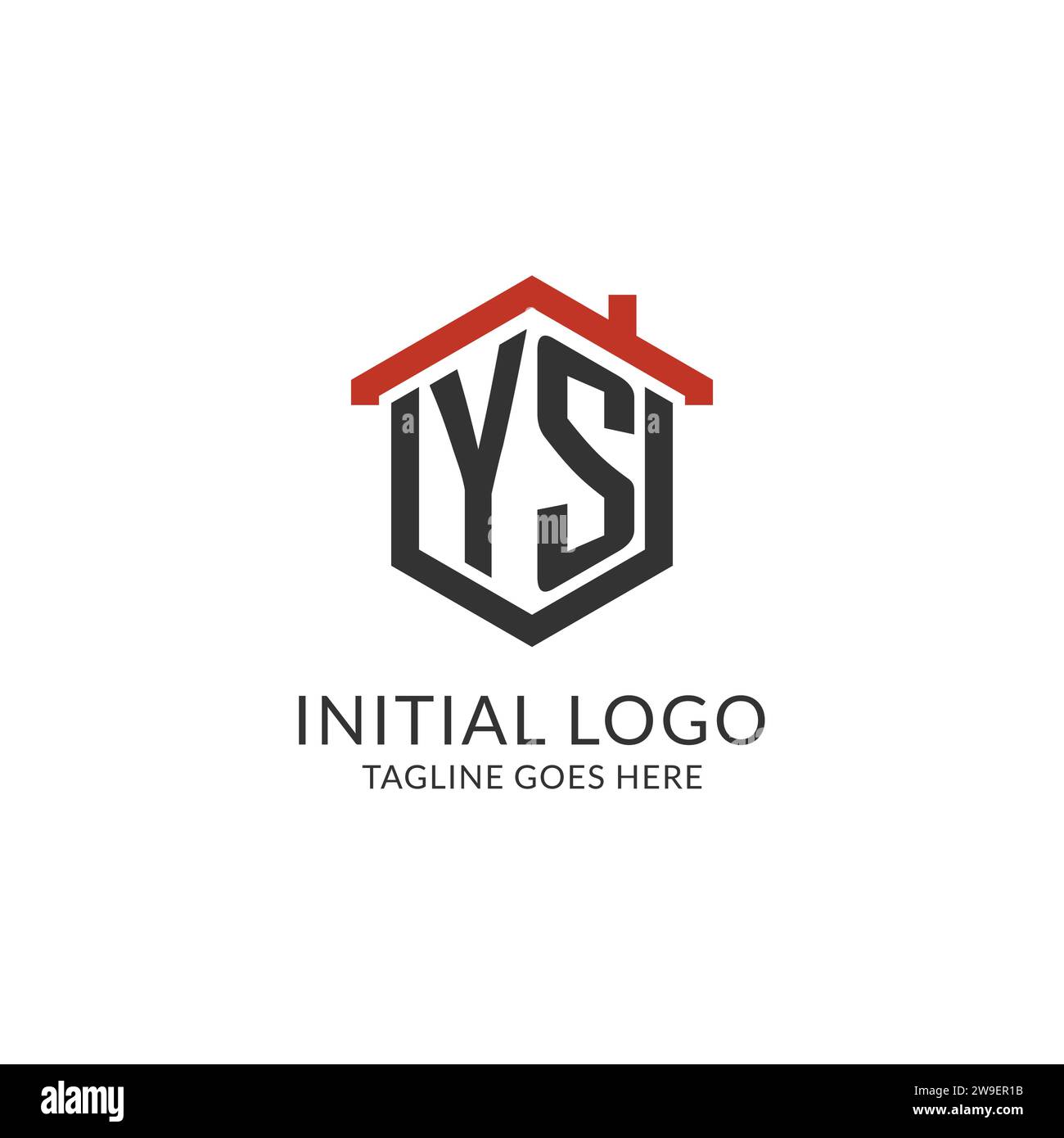 Initial logo YS monogram with home roof hexagon shape design, simple