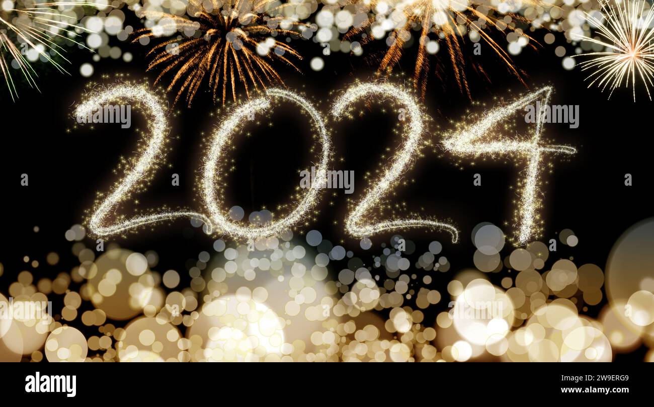 Dazzling fireworks and glittering numbers signify the festive ...