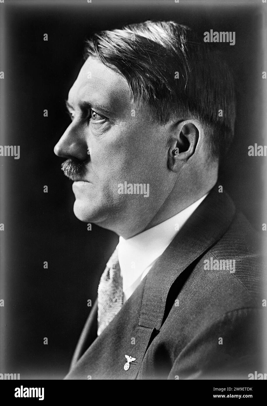 Portrait of Adolf Hitler. Date: 19 March 1932. Stock Photo