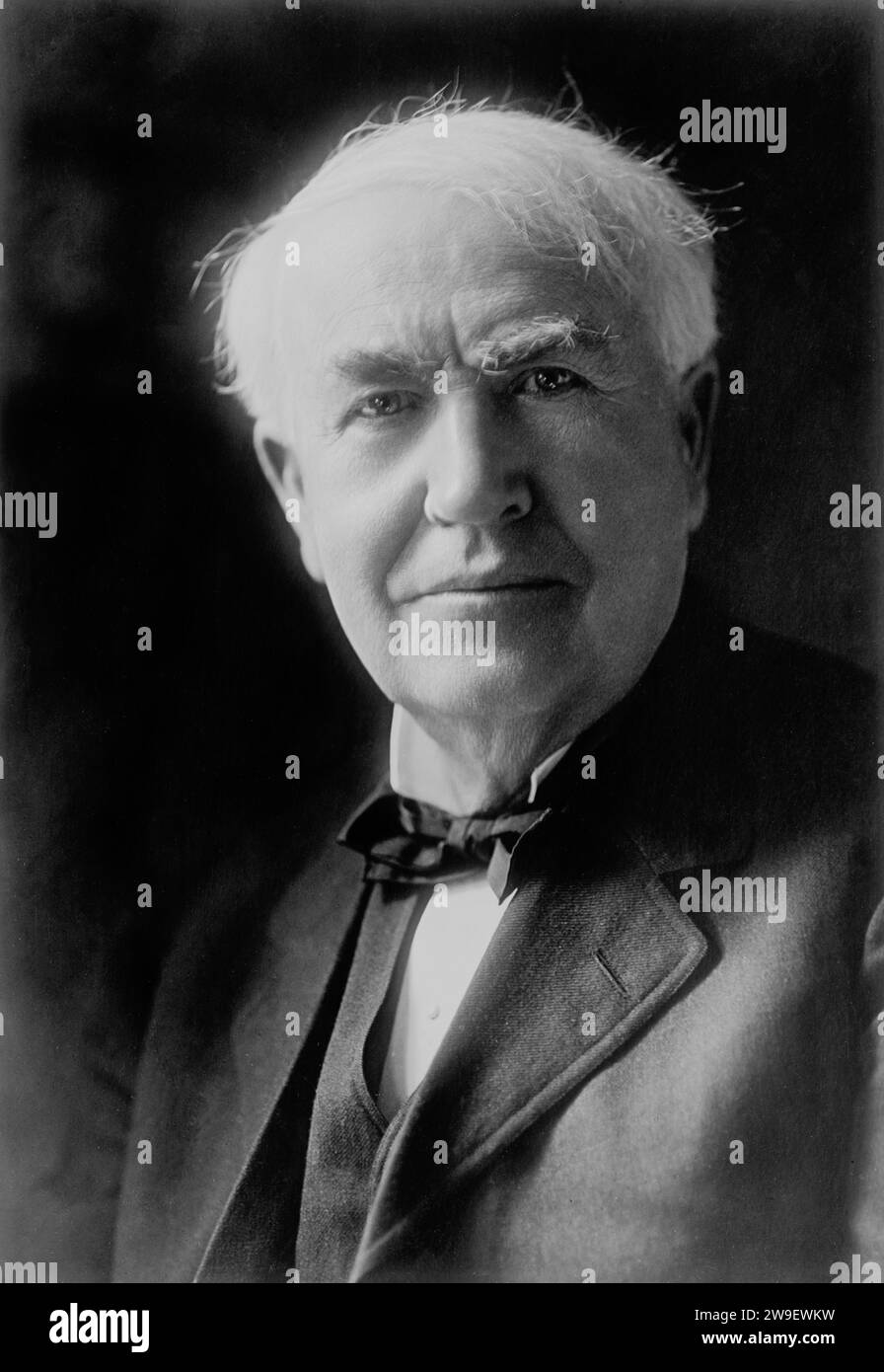 Portrait of Thomas Alva Edison. Circa 1900-1920. By Detroit Publishing Co., publisher. Stock Photo