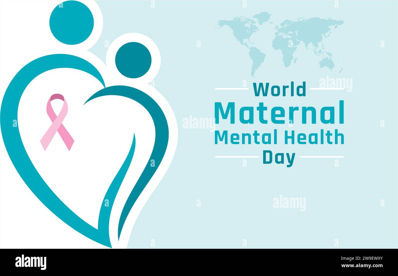 World maternal mental health day. Health awareness day concept for banner, poster and background design. vector illustration Stock Vector