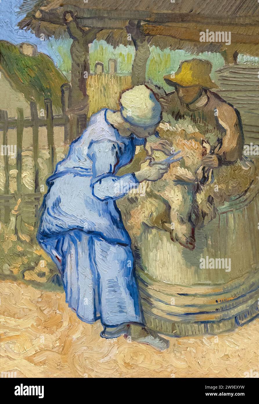 The Sheepshearer,after Millet, Vincent van Gogh, 1889, Stock Photo