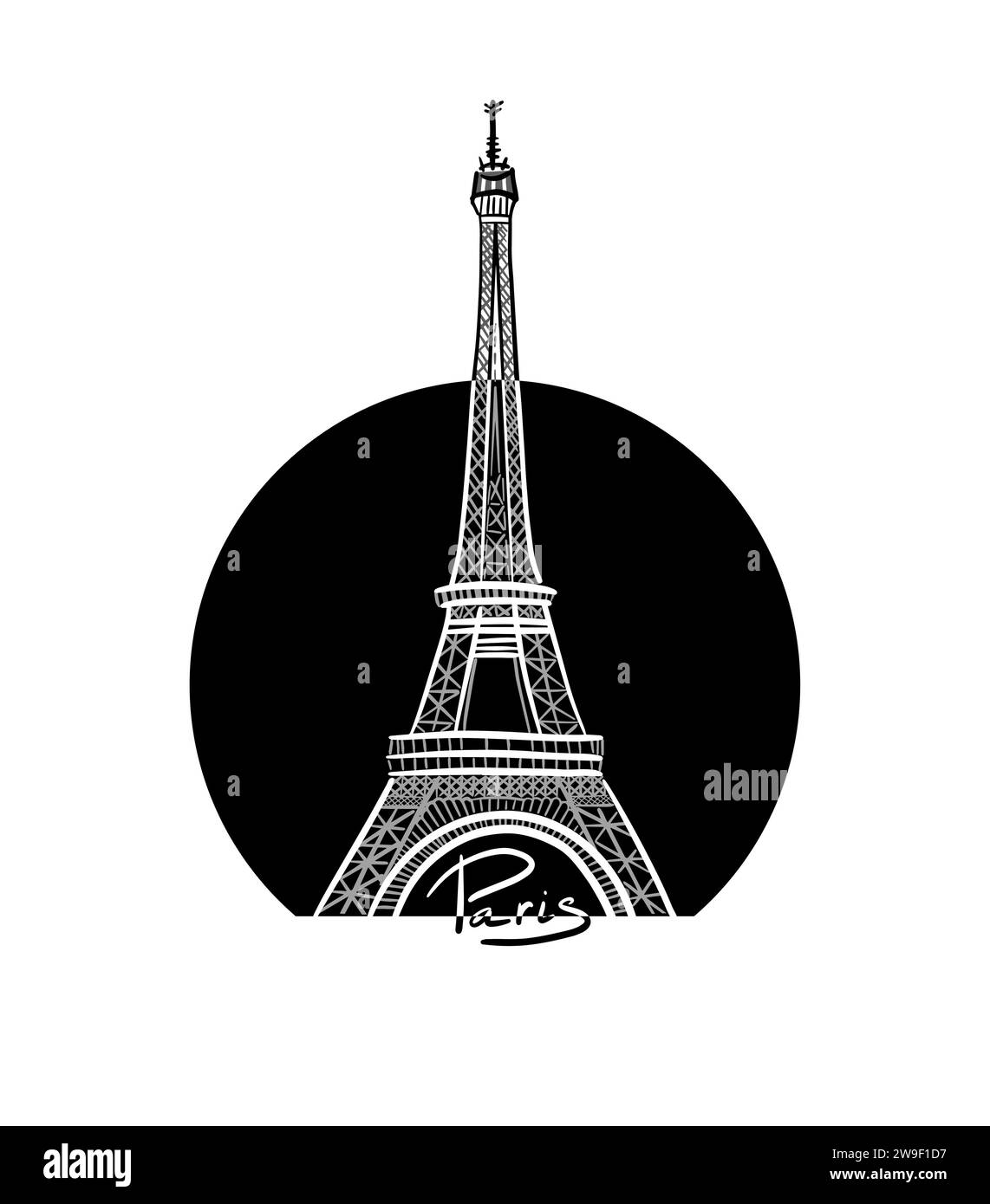 Eiffel Tower logo. Vector illustration Stock Vector