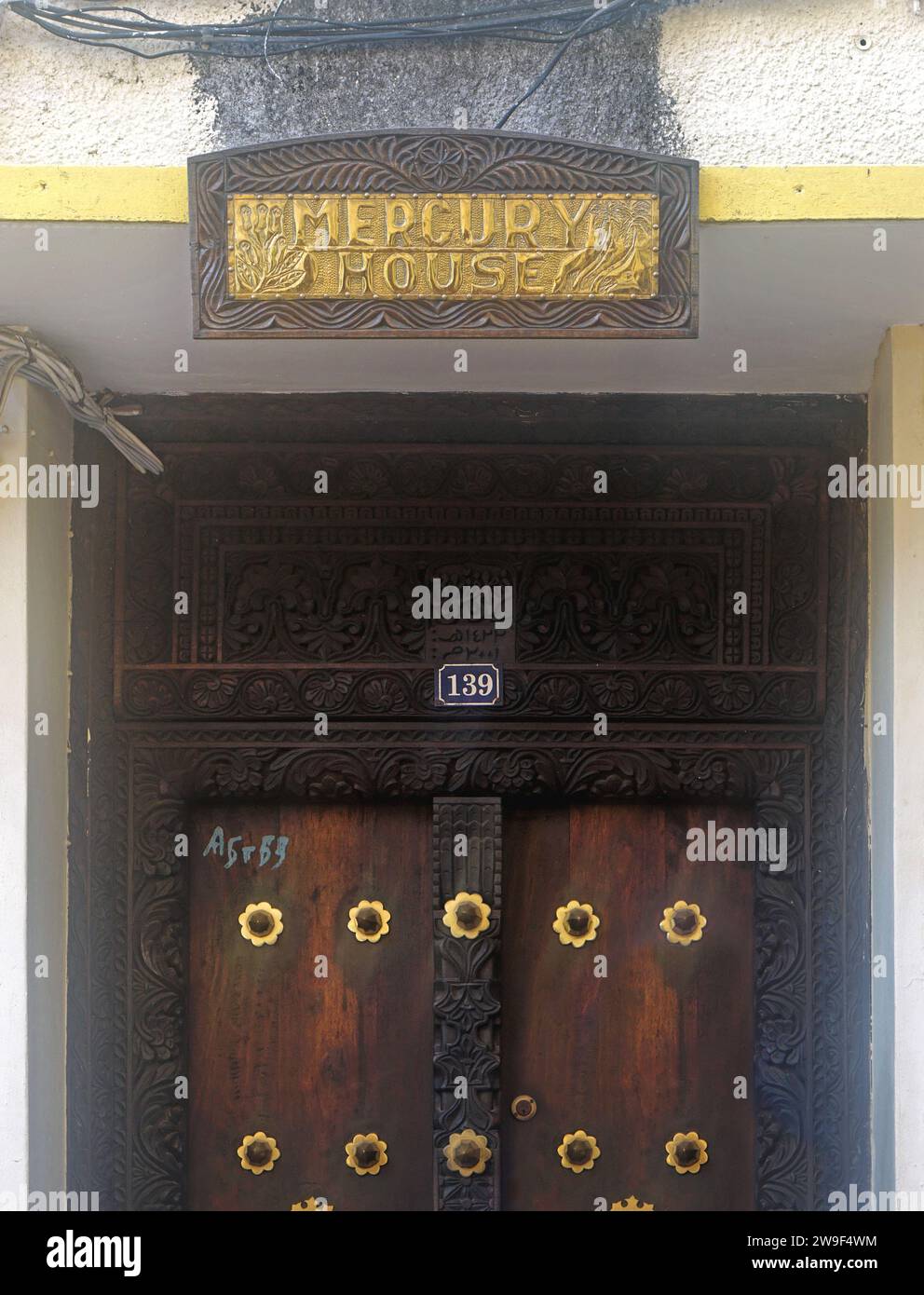 Zanzibar, Tanzania - July 18, 2017: Freddie Mercury famous Queen vocalist house and museum in Stone Town. Stock Photo