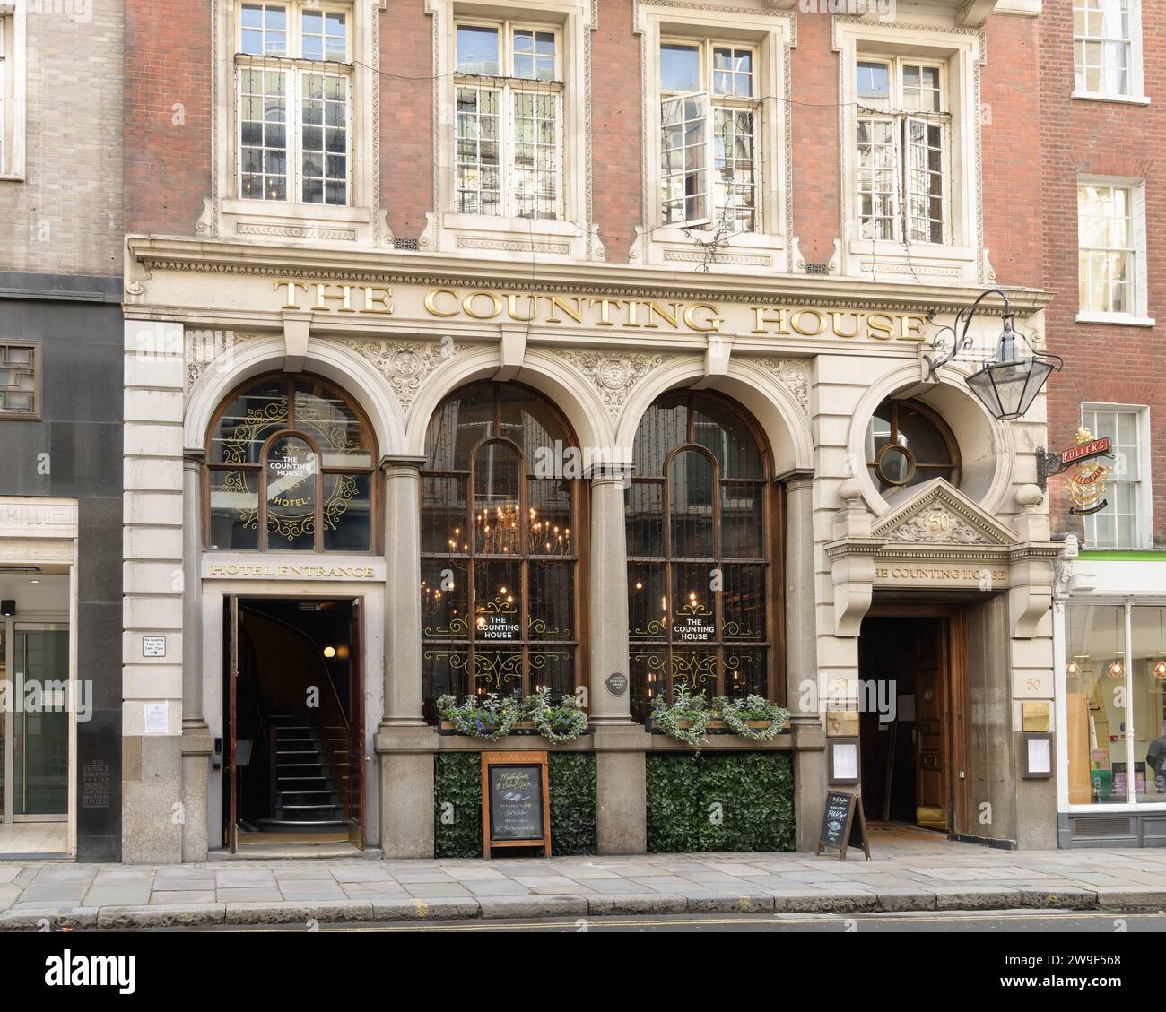 London, UK - March 16, 2023; The Counting House historic pub at 50 Cornhill in the City of London Stock Photo