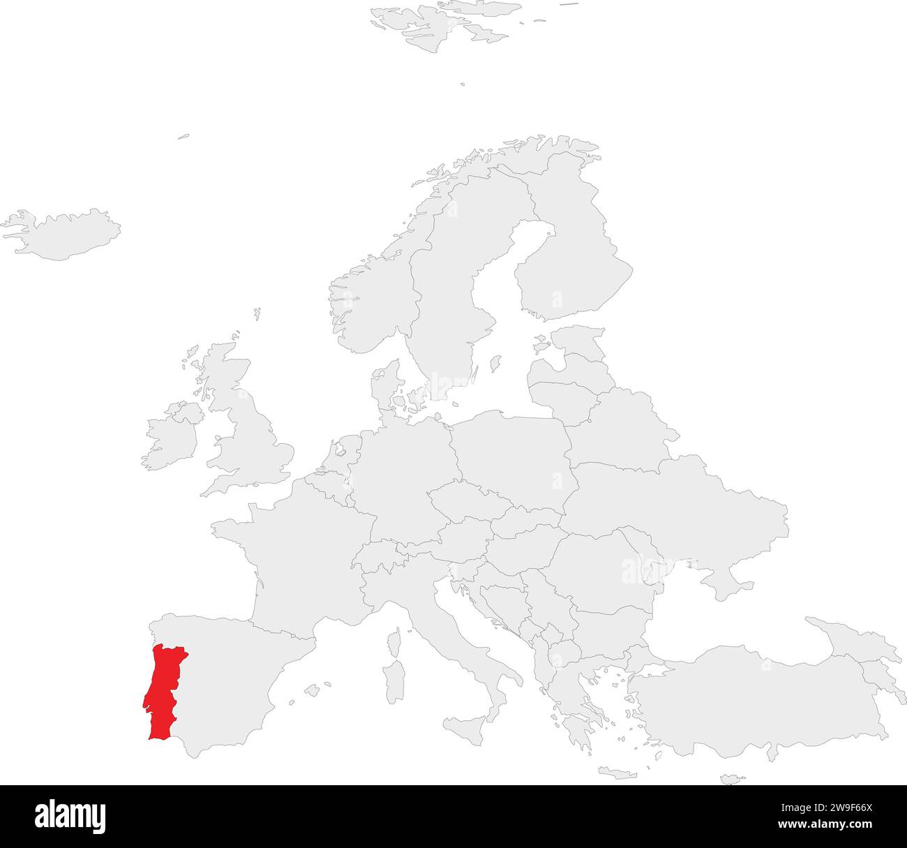 Location map of the PORTUGUESE REPUBLIC, EUROPE Stock Vector Image