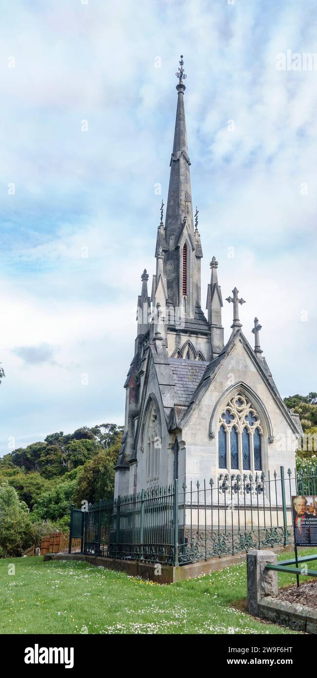 The mausoleum of William Larnach in Dunedin, NZLis a miniature copy of  DunedinÕs First Church Stock Photo