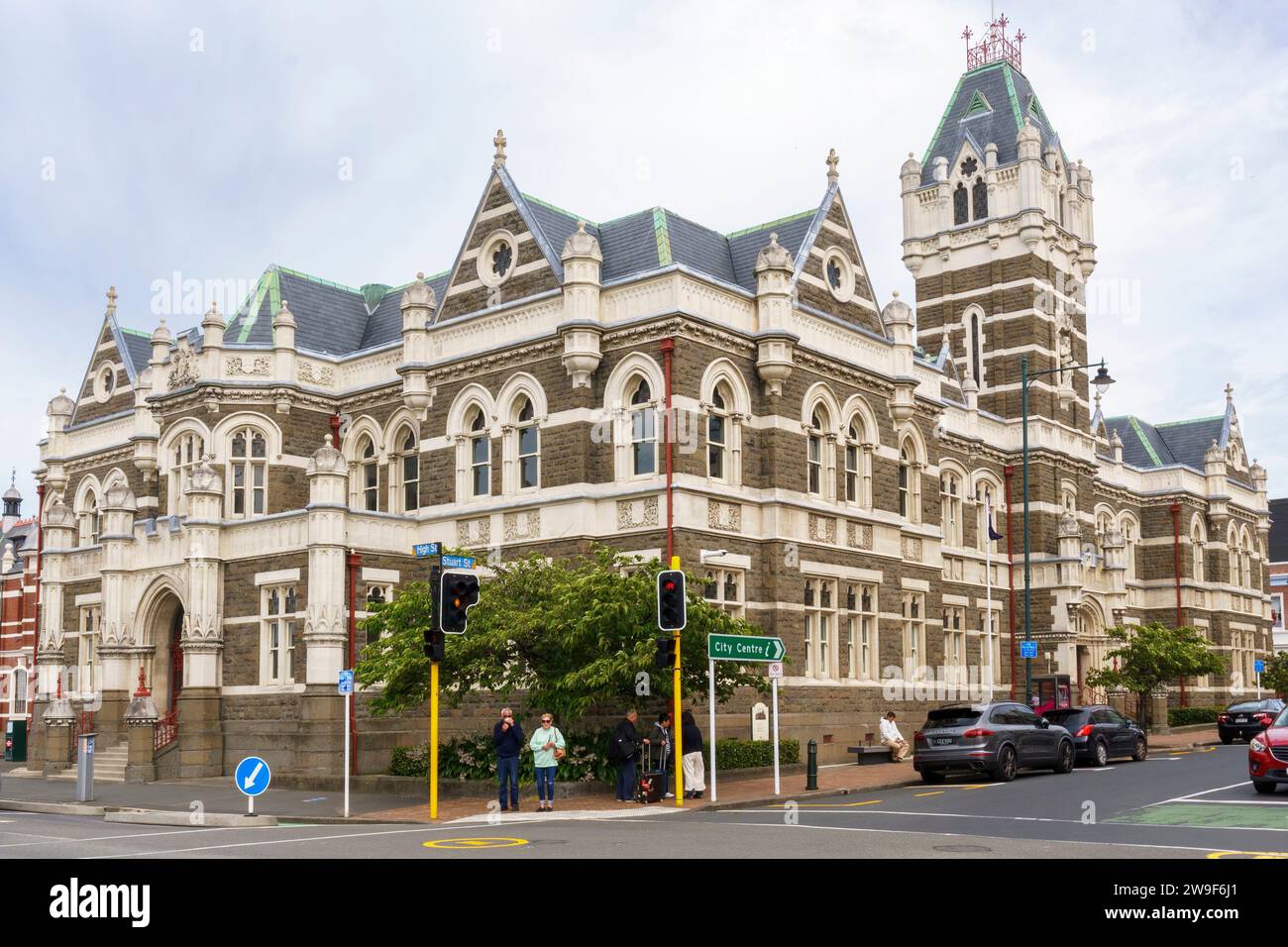The Dunedin Law Courts Building on Lower Stuart Street in Dunedin NZL Stock Photo
