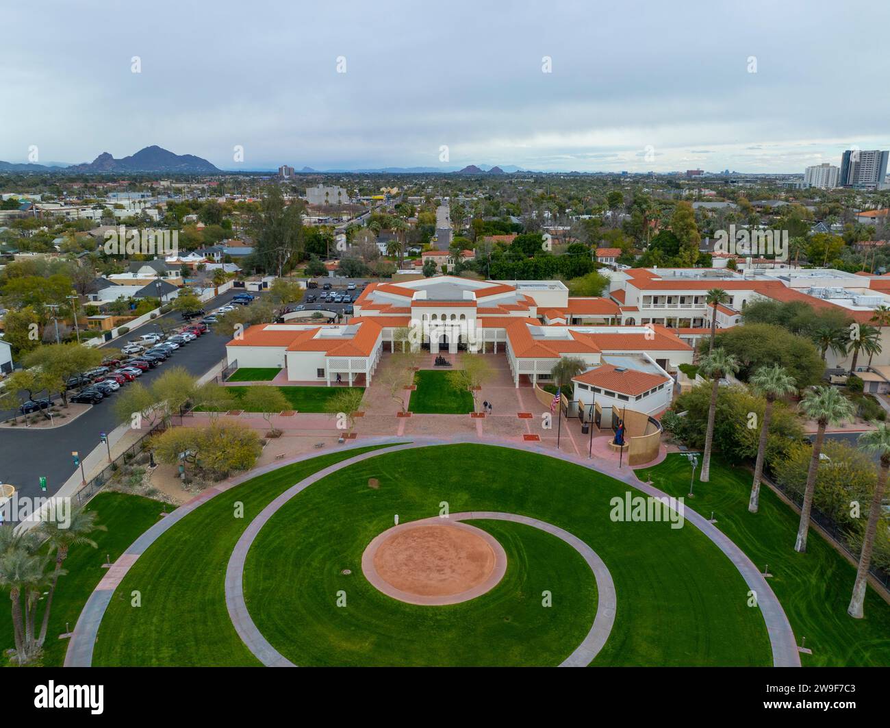 Heard Museum aerial view at 2301 N Central Avenue in Midtown Phoenix, Arizona AZ, USA. Stock Photo