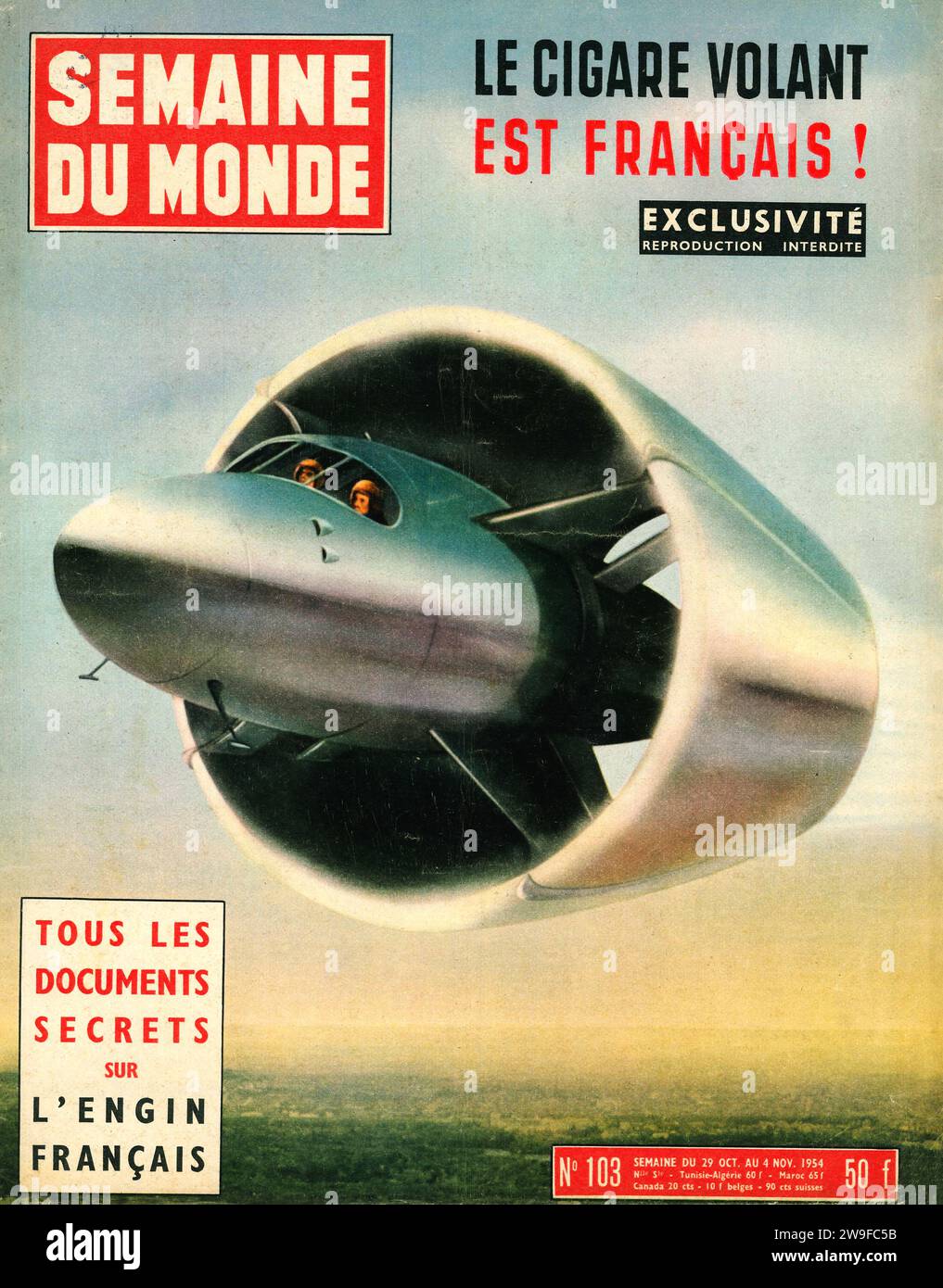 Semaine Du Monde magazine, October 1954 issue cover Stock Photo