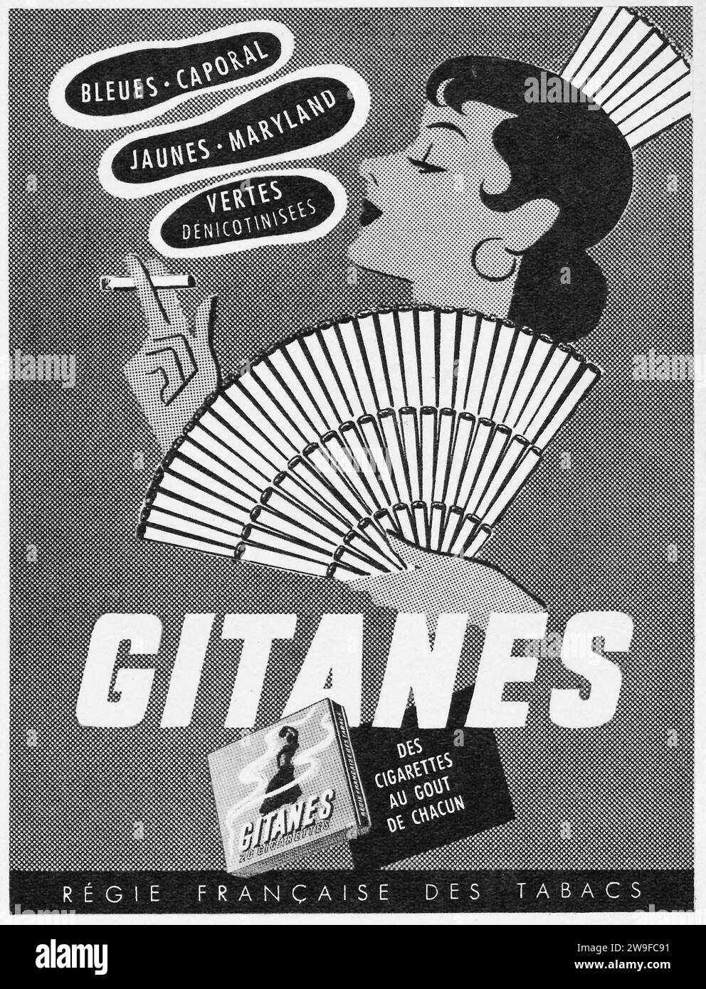 1954 Gitanes cigarettes ad Stock Photo