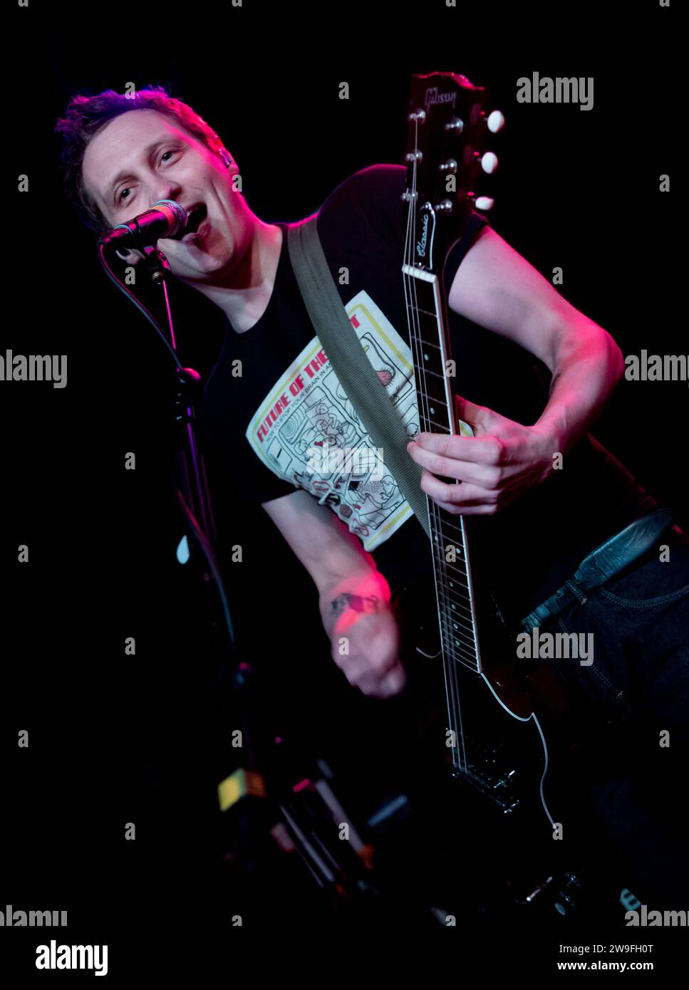 Blly Lunn (Vocalist/Guitarist) of The Subways, live on stage - Birmingham, 2015 Stock Photo