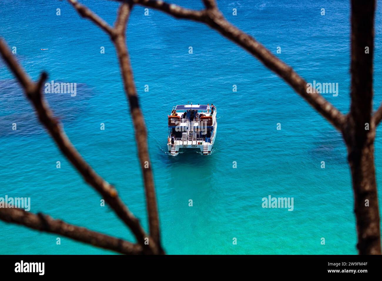 Tourists prepare to dive at Sancho Beach in Fernando de Noronha, Brazil Stock Photo