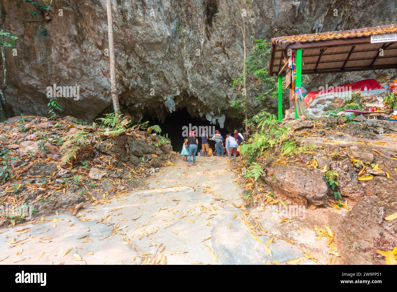 Chiang Rai Province,northern Thailand-March 30 2023:Visitors gather outside the cave entrance,now a tourist site,highlighted by the media in 2018,when Stock Photo
