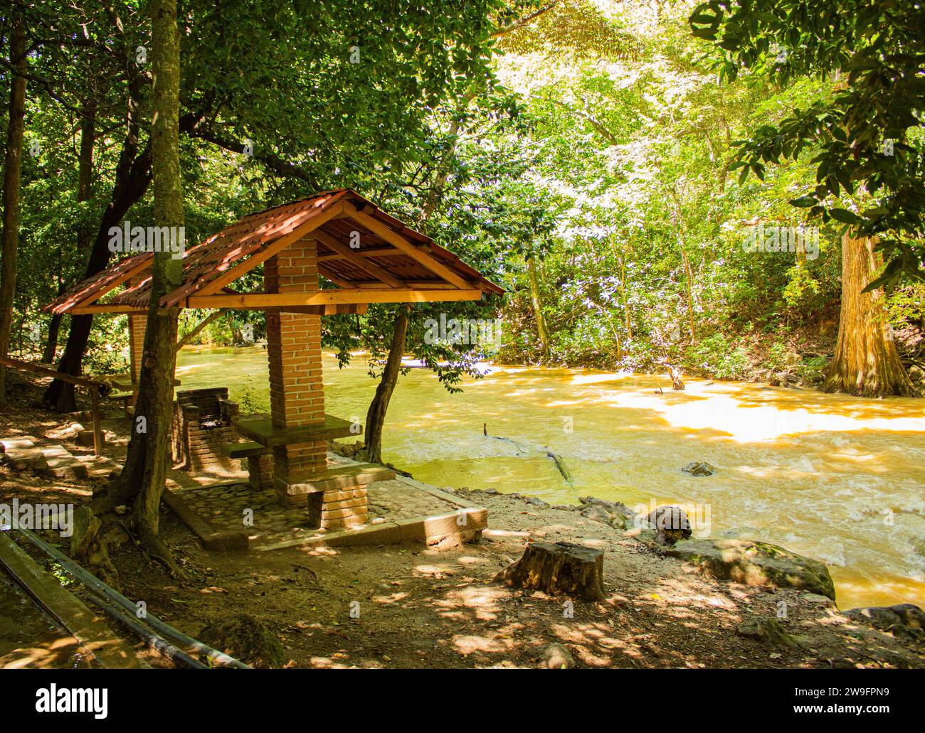 Riverside Retreat: Covered Seating by the River at El Chiflón ...