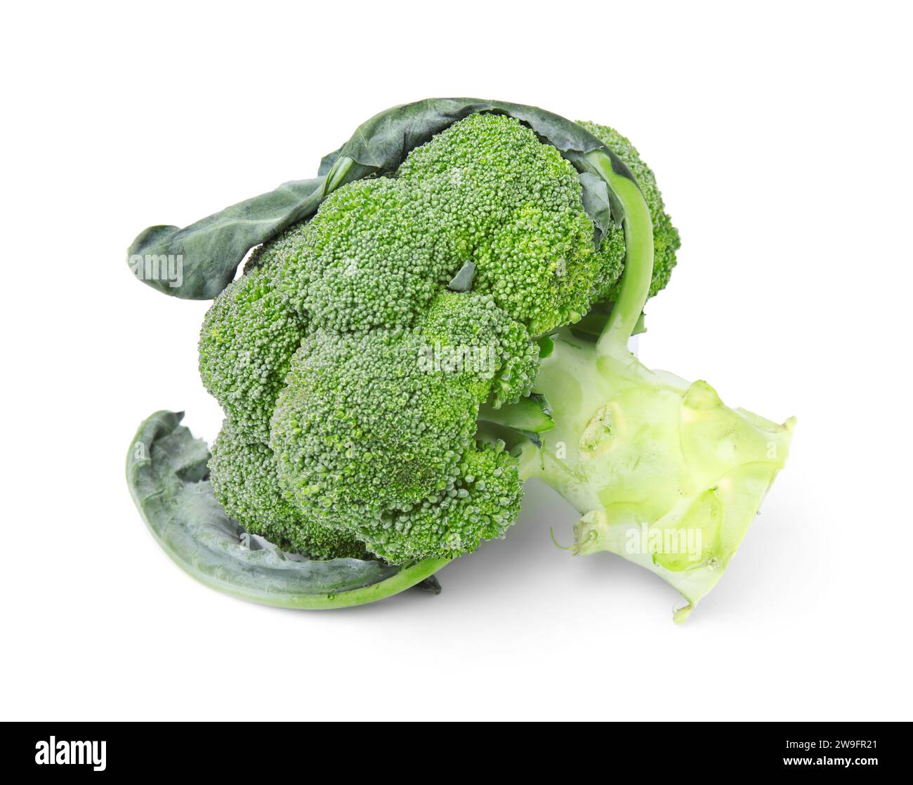 Fresh raw green broccoli isolated on white Stock Photo - Alamy