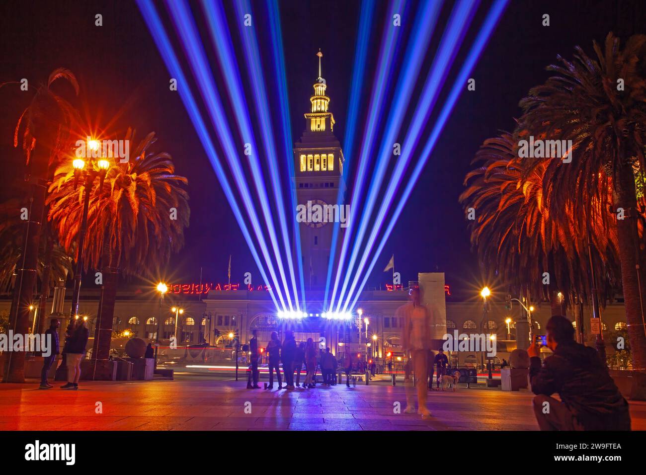 Laser Light Show for APEC 2023 in San Francisco Stock Photo