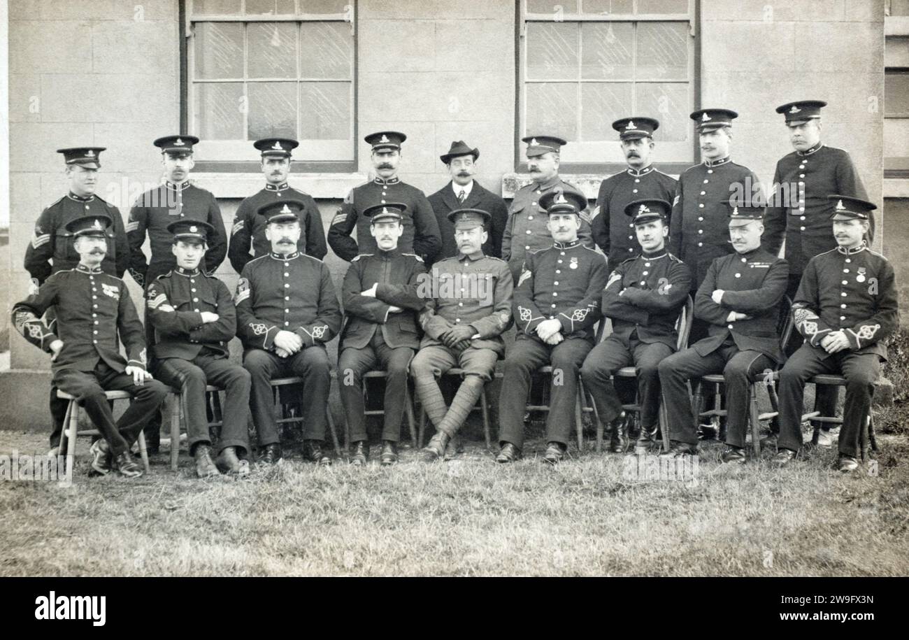 Senior NCOs of the Royal Garrison Artillery stationed in Newhaven, Sussex during the Edwardian period. Stock Photo