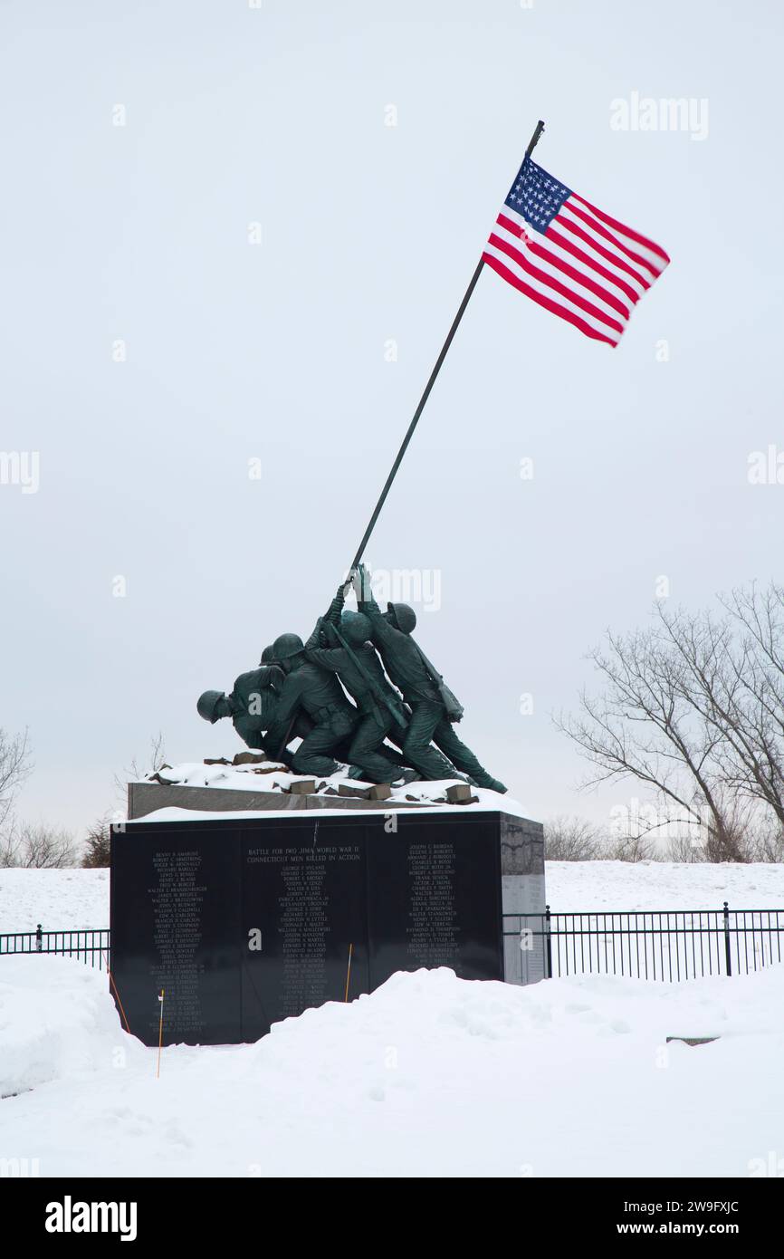 National Iwo Jima Memorial Monument, Iwo Jima Survivors Memorial Park, New Britain , Connecticut Stock Photo