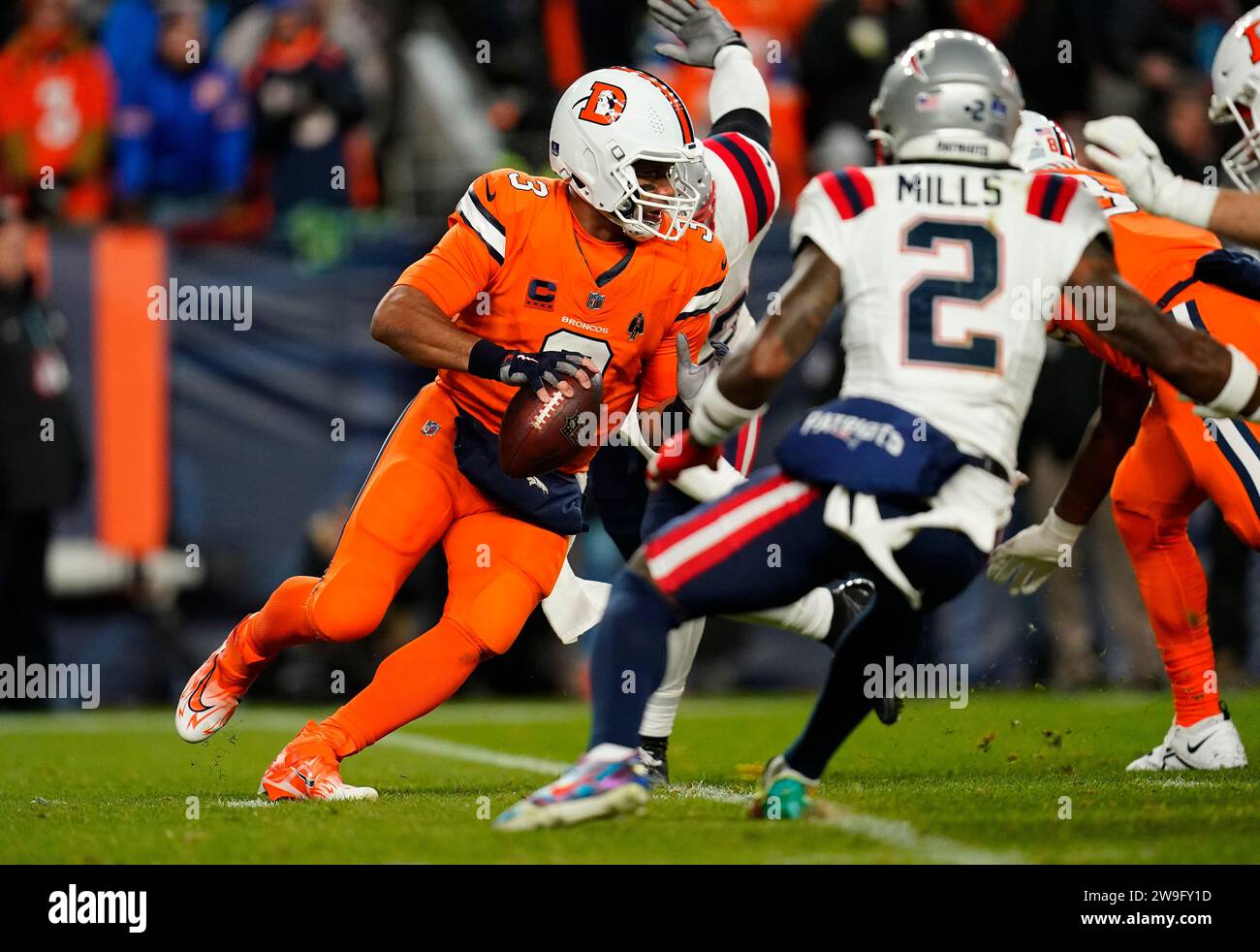 Denver Broncos quarterback Russell Wilson (3) in the first half of an ...