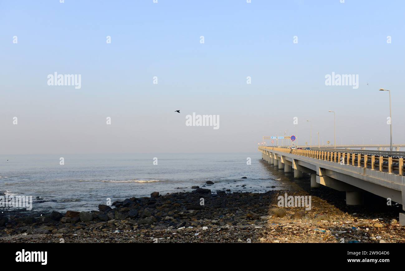 The Bandra–Worli Sea Link in Mumbai, India. Stock Photo
