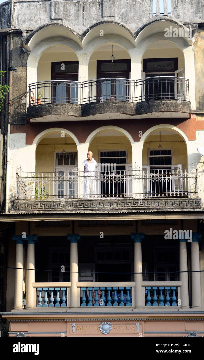 Old buildings at the Parsi colony in Dadar, Mumbai, India. Stock Photo