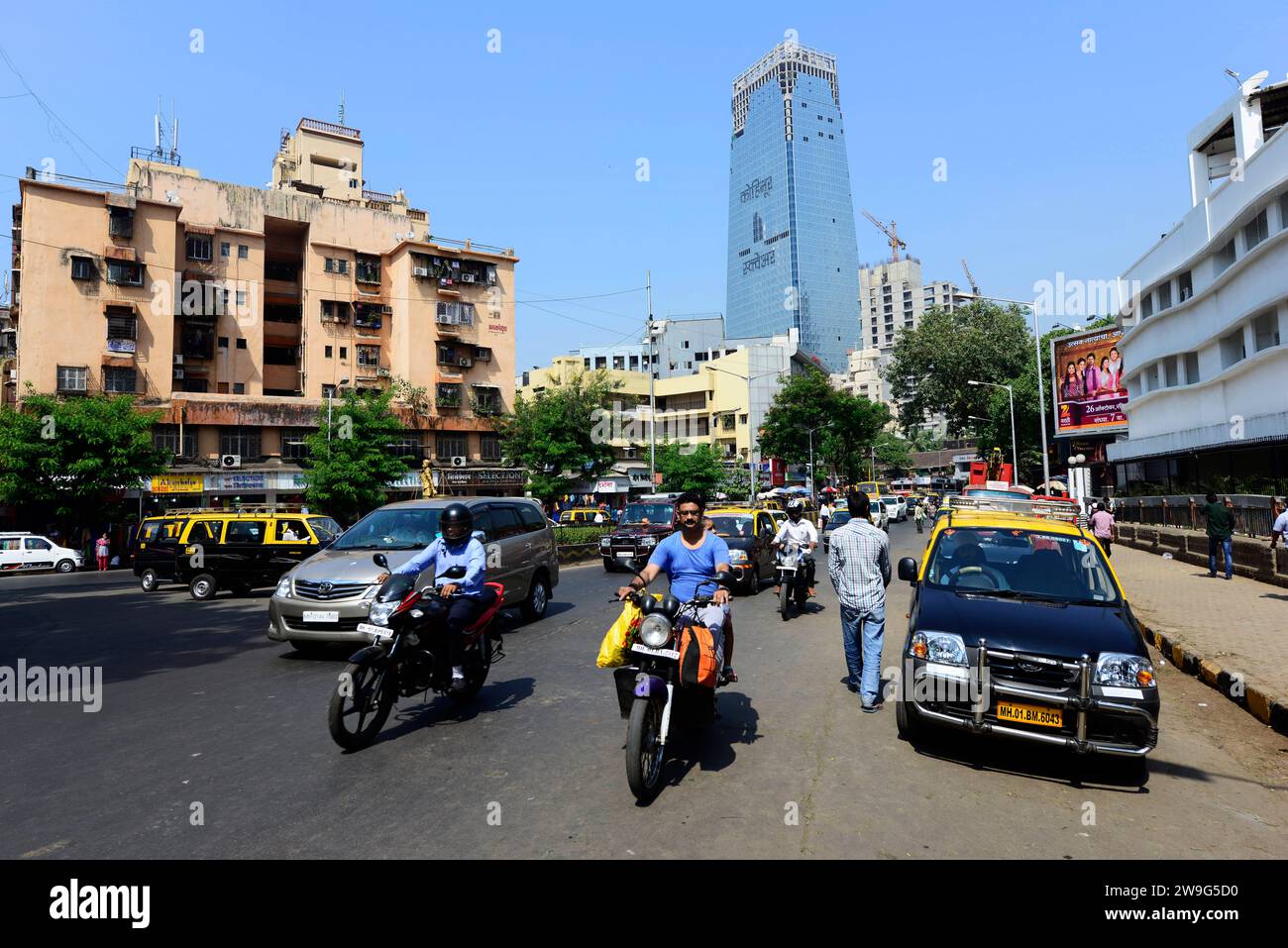 The changing urban skyline of Mumbai, India. Stock Photo