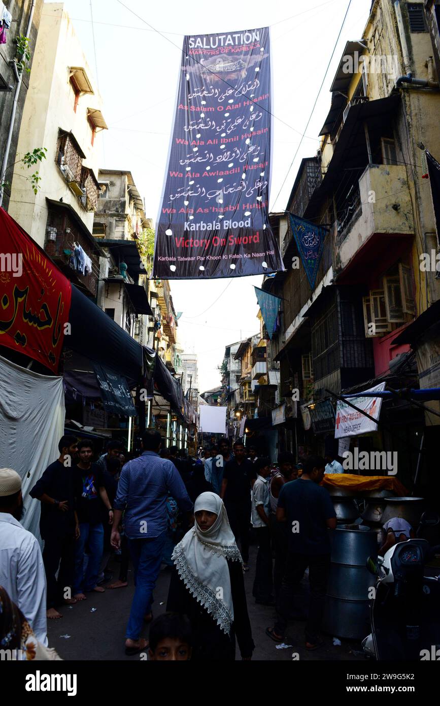 Religious processions during the Muharam Shia Muslim festival near the ...