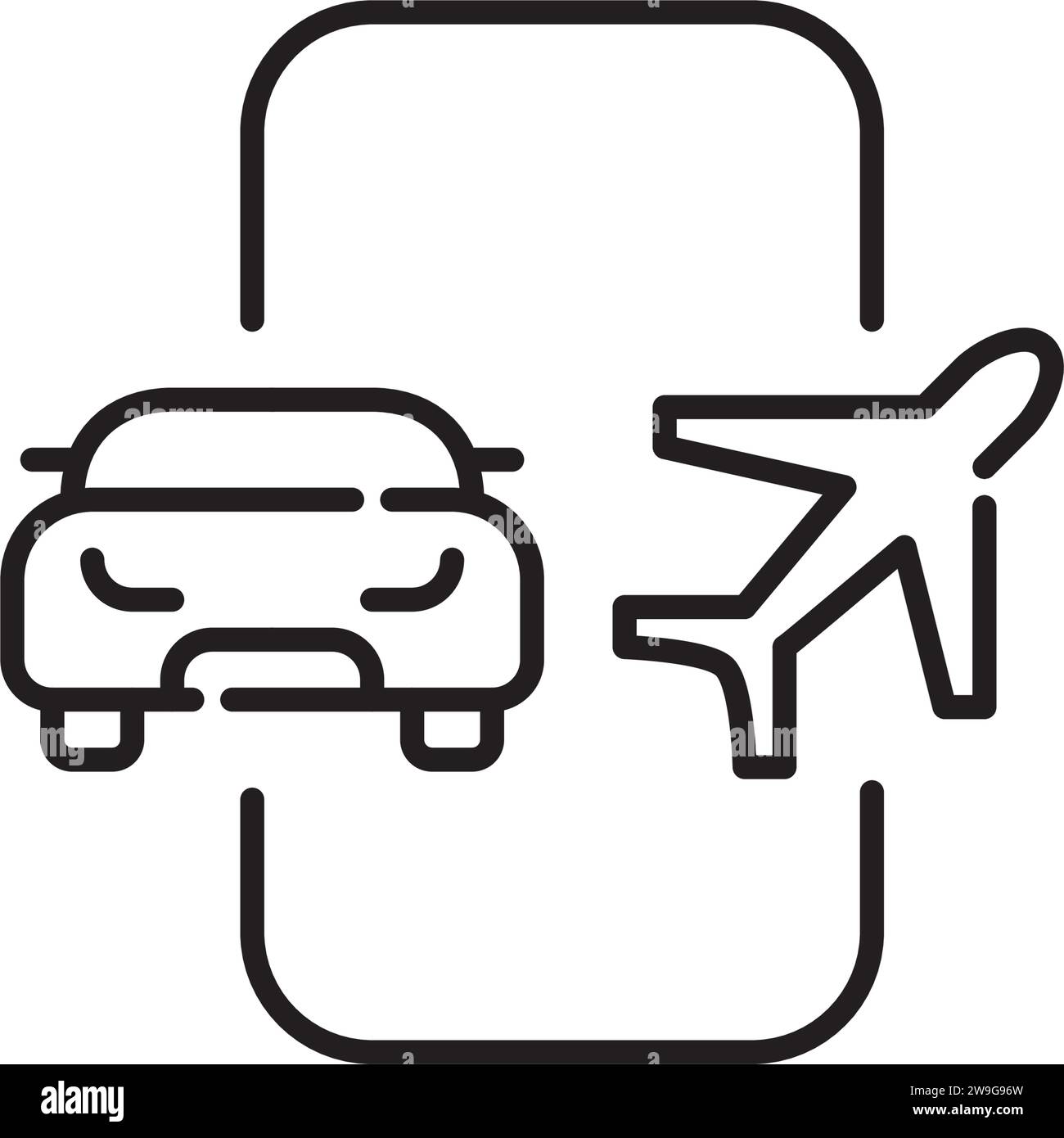 Airport car rental app. Pixel perfect, editable stroke icon Stock