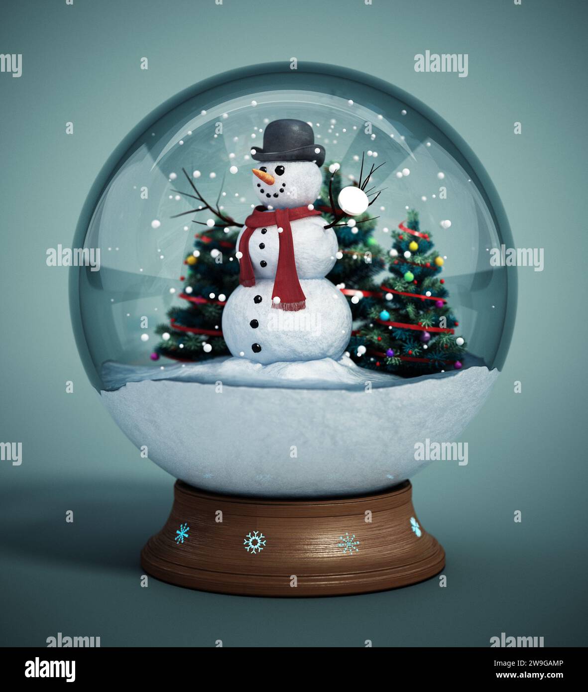 Realistic 3d glass snow hi-res stock photography and images - Alamy