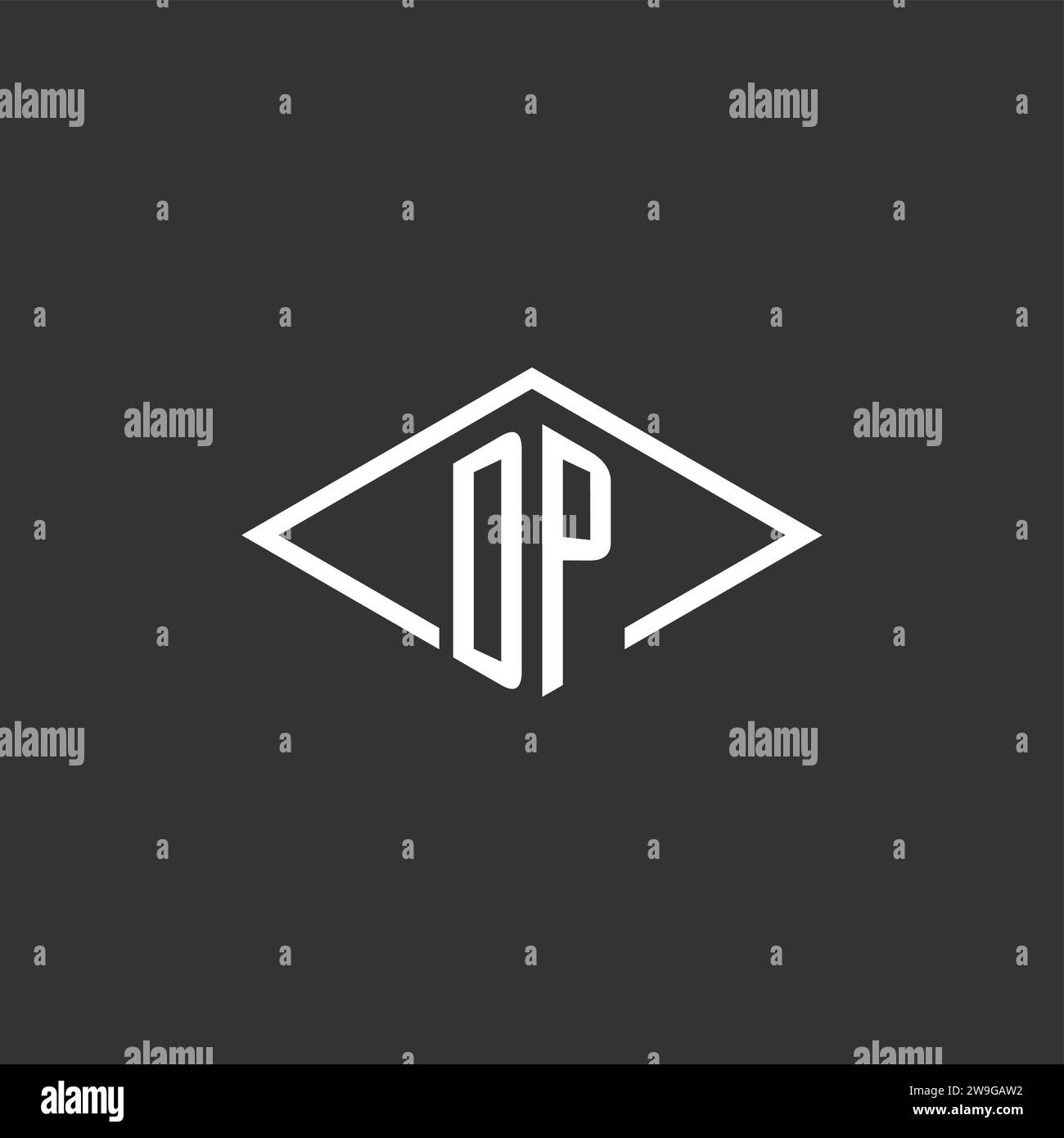 Initials DP logo monogram with simple diamond line style design vector graphic Stock Vector