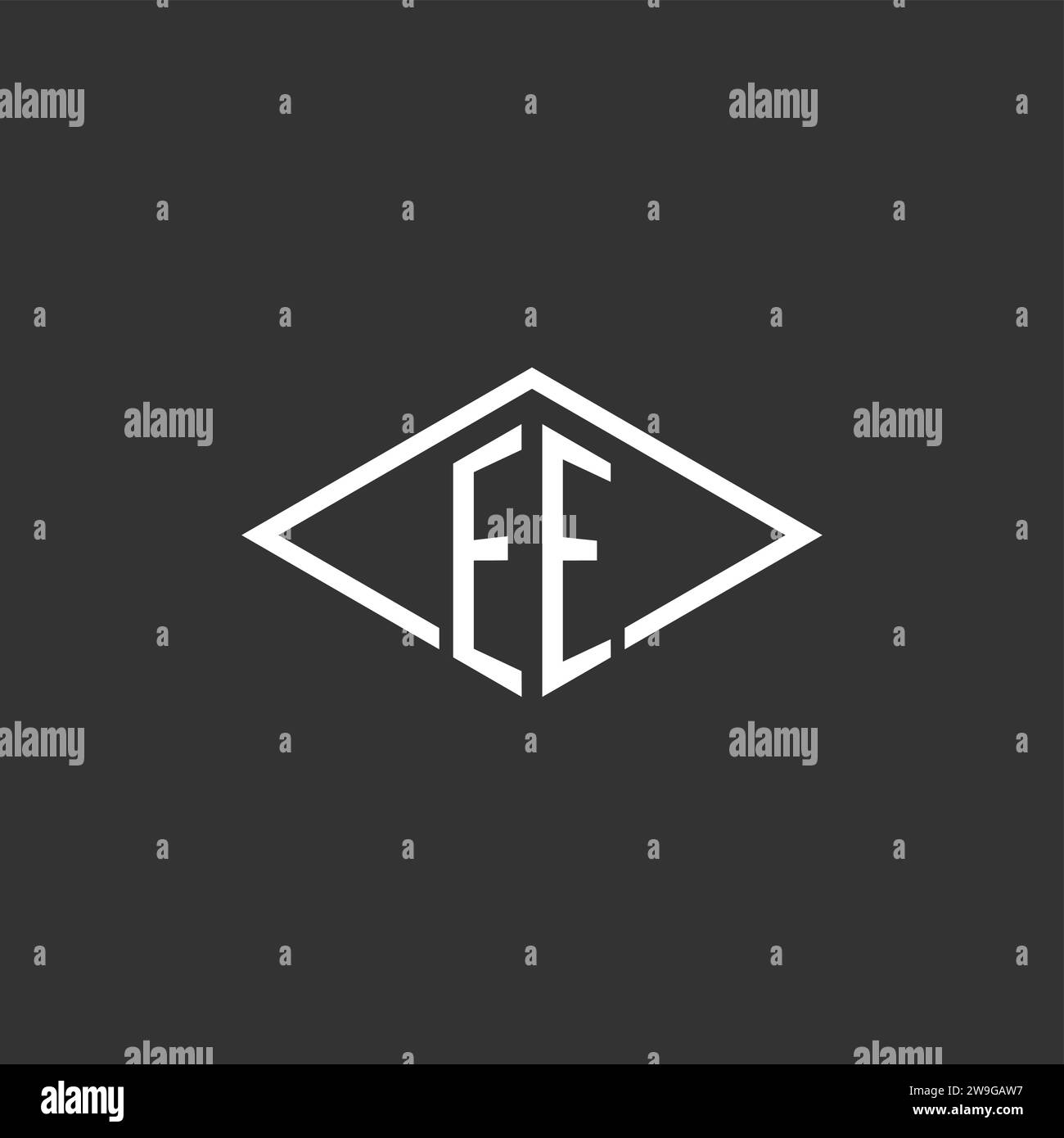 Initials EE logo monogram with simple diamond line style design vector graphic Stock Vector