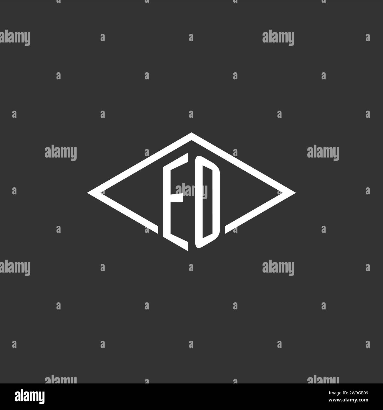 Initials EO logo monogram with simple diamond line style design vector graphic Stock Vector