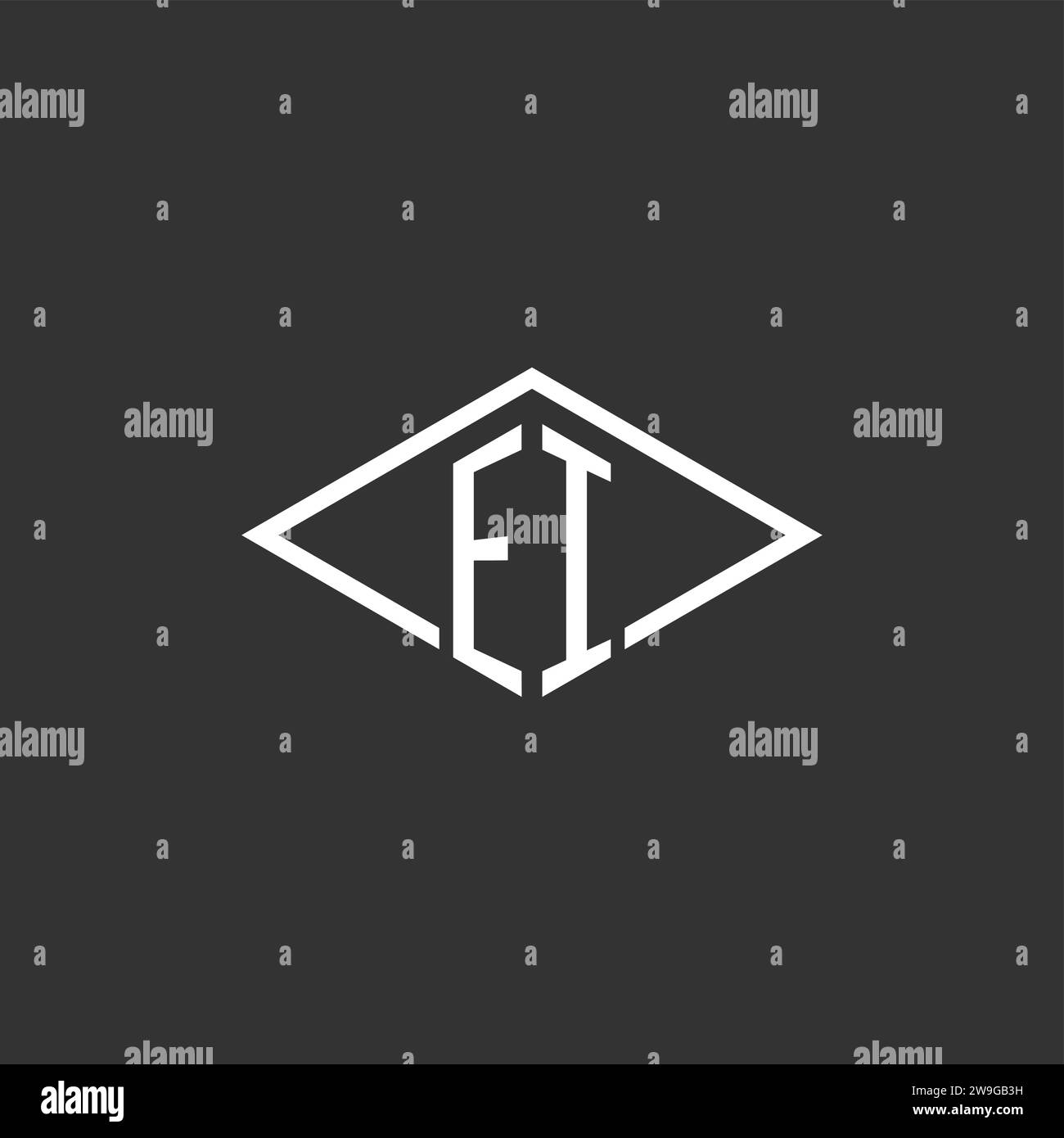 Initials EI logo monogram with simple diamond line style design vector graphic Stock Vector
