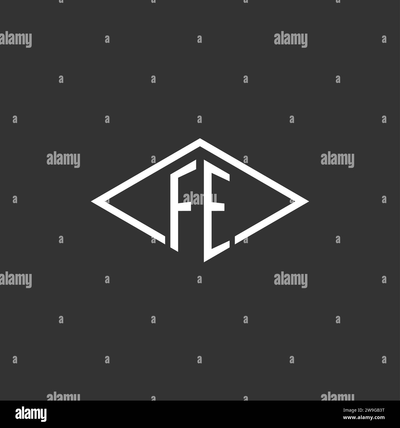 Initials FE logo monogram with simple diamond line style design vector graphic Stock Vector