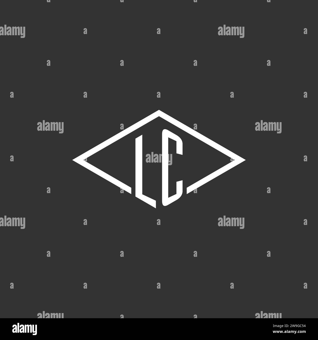 Initials LC logo monogram with simple diamond line style design vector graphic Stock Vector