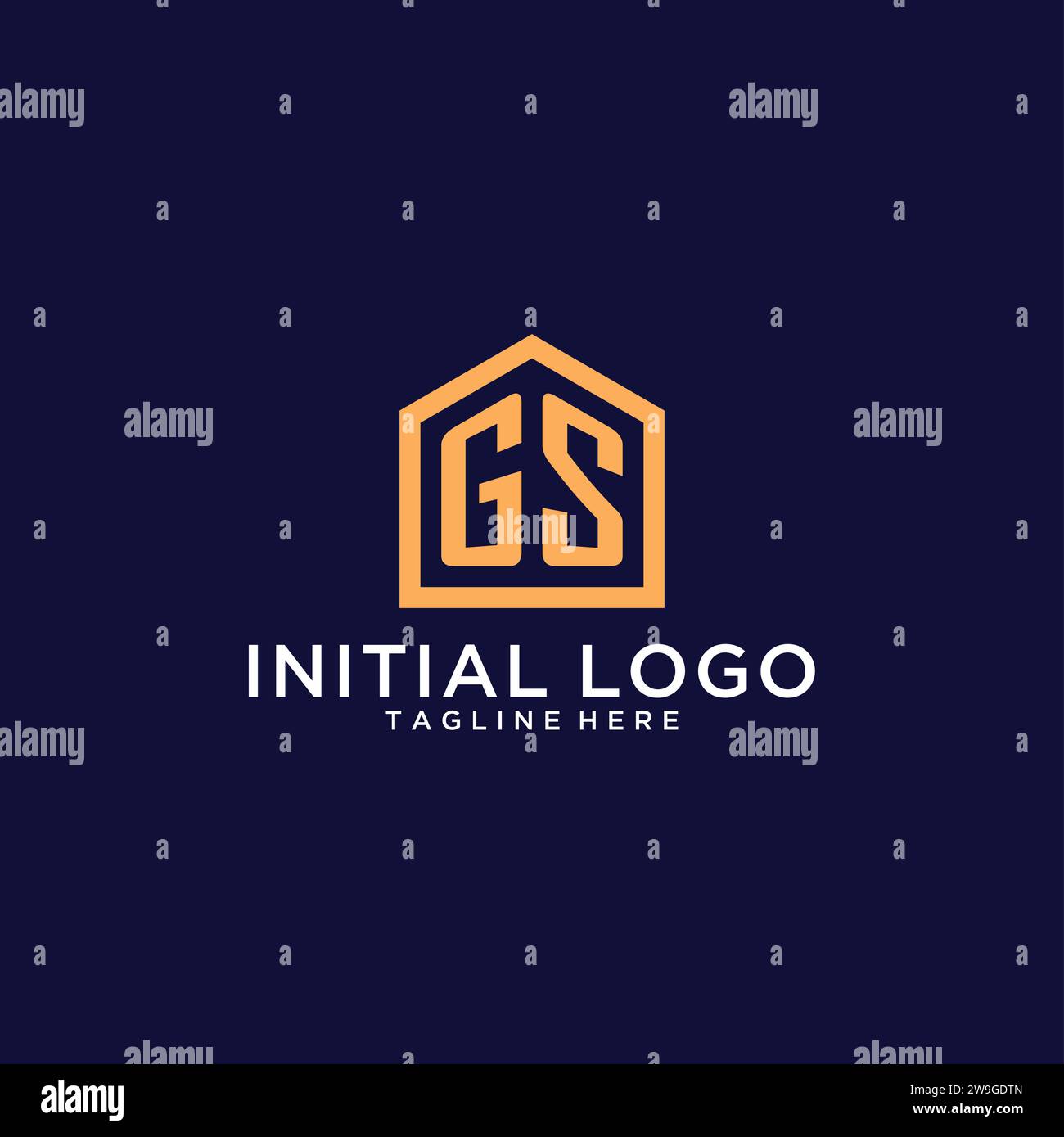 Initial GS logo with abstract home shape, modern minimalist realty logo ...