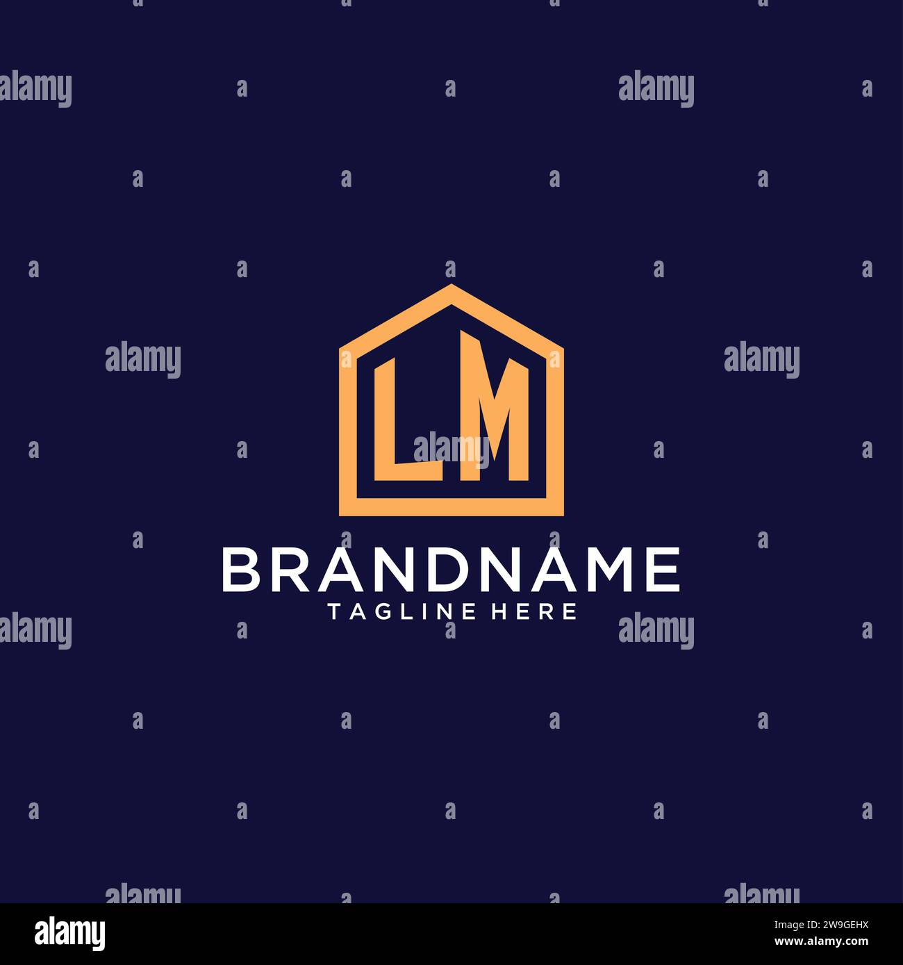 Initial LM logo with abstract home shape, modern minimalist realty logo ...