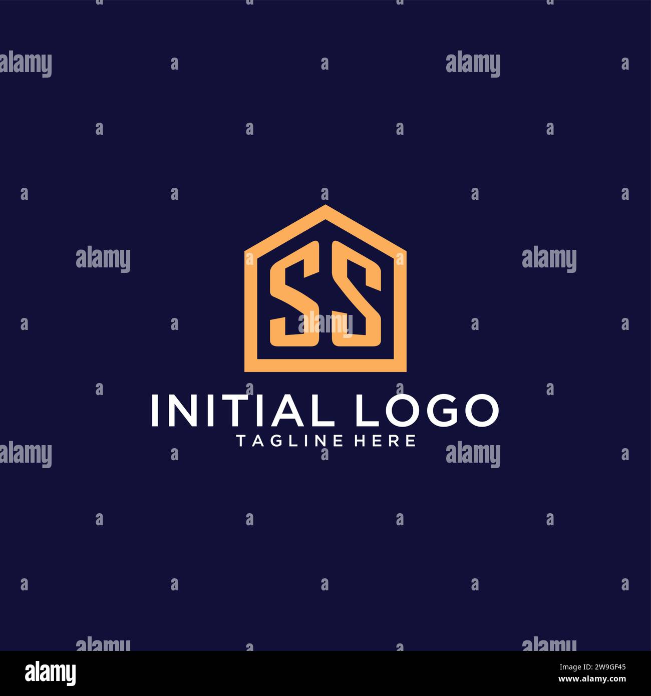 Initial SS logo with abstract home shape, modern minimalist realty logo