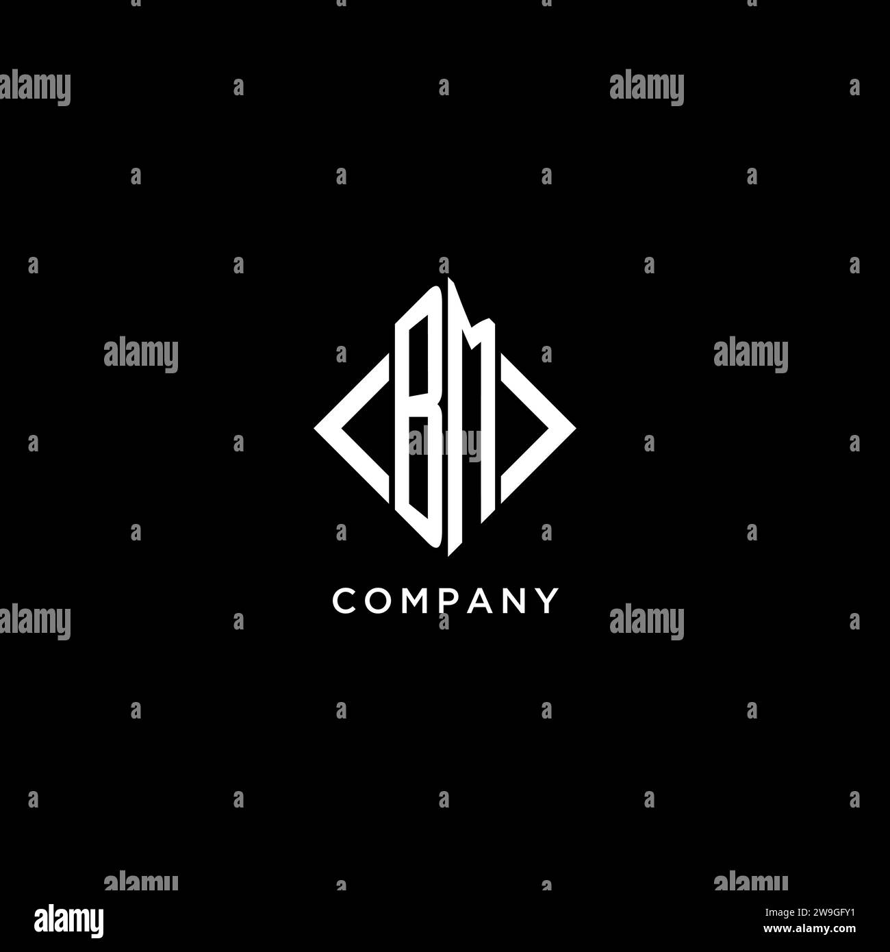 BM initial monogram with rhombus shape logo design ideas Stock Vector ...
